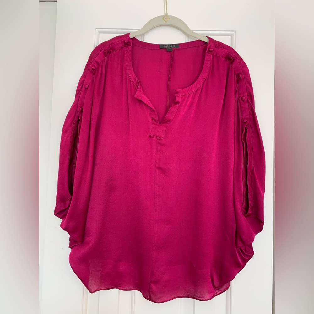 Rachel Zoe Women’s Magenta Silk Blouse Size 2